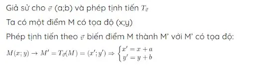 Công thức phép tịnh tiến