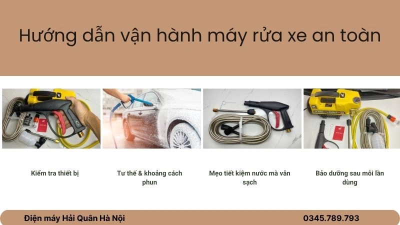 Hướng dẫn vận hành máy rửa xe an toàn