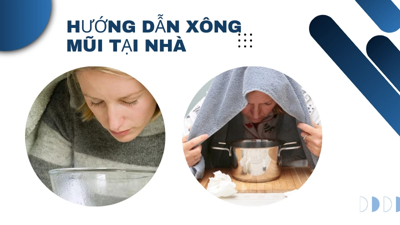 Thực hiện xông mũi với khăn trùm kín để hơi nước thẩm thấu sâu